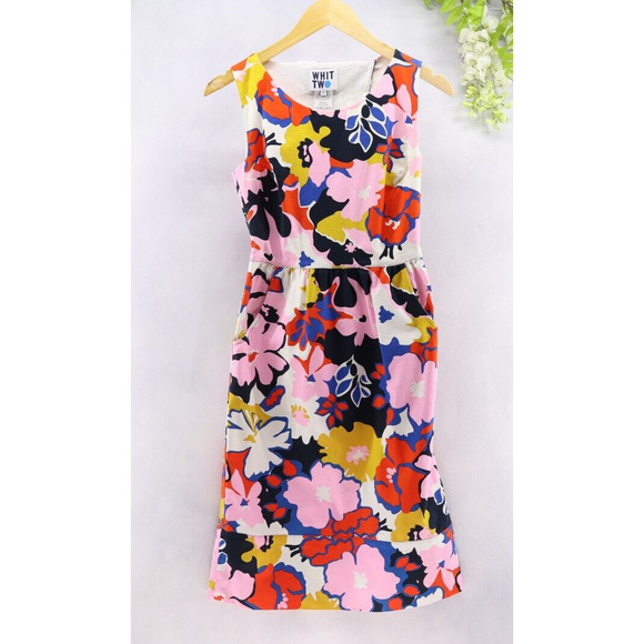 Anthropologie Dresses & Skirts - Anthropologie Whit Two Pink Floral Petal Cross Back Dress Tiki 4